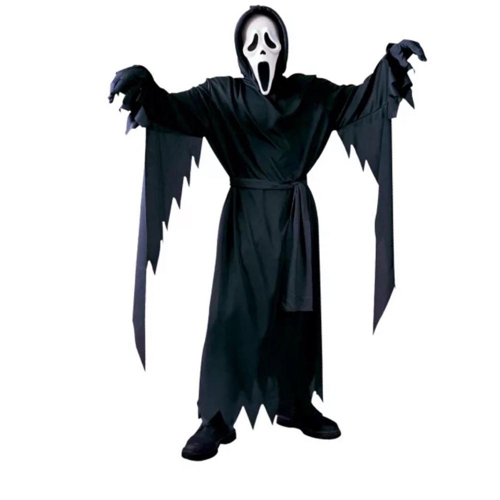 Spooky Black Ghost Face Kids Costume